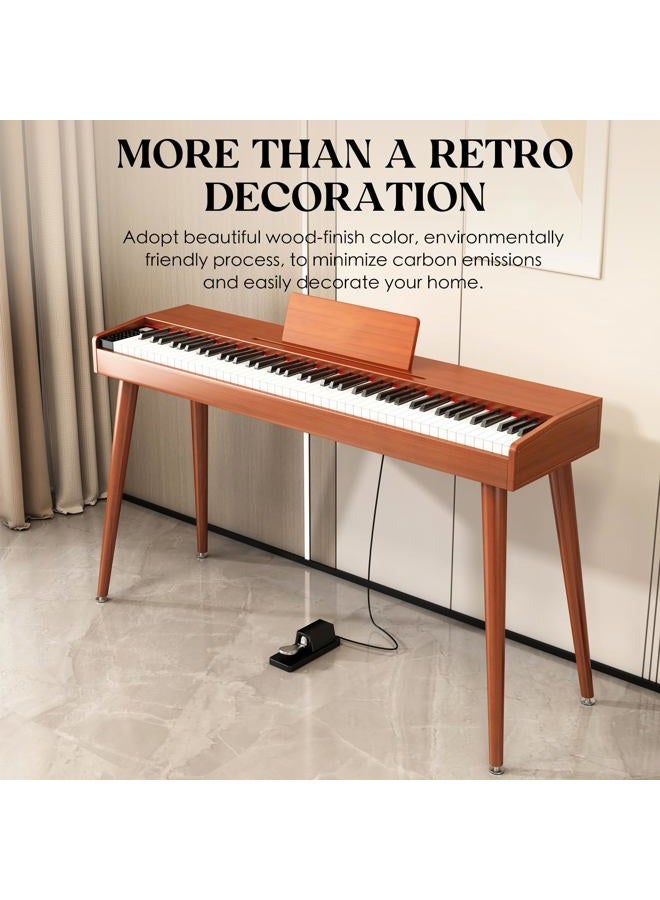 Kumeng digital Piano 88 Key Semi Weighted Keyboard,Full-size Electric Piano for Beginners,with Sheet Music Stand,Pedal,Power Adapter,Headphone Mode,USB-MIDI (KU-3506 Digital Piano with Stand) - Image 3