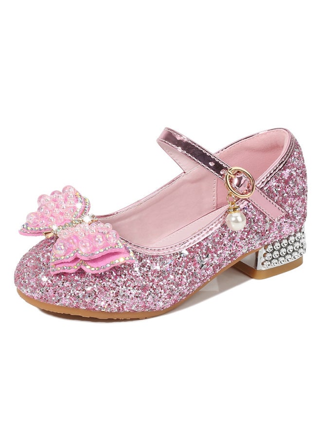 Girls' Princess Shoes For Spring And Autumn, Soft-soled Baby Shoes For Older Children, Children's Butterfly Crystal Shoes With Sequins In Princess Style
