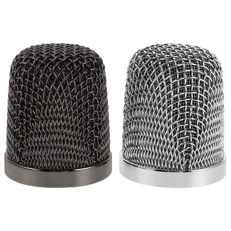 Metal Microphone Grille Replacement Ball Head Mesh Cover for Handheld Mic with Wind Noise Reduction - Image 1