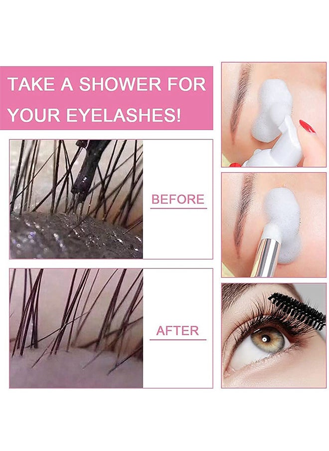 Hllozzi - 60ML Lash Shampoo For Lash Extensions 60ML Eyelash Extension Shampoo Eyelash Extension Foam And Brushes Eyelid Cleanser For Makeup Remover Paraben For Eyelash Extensions Salon And Home Use - Image 1
