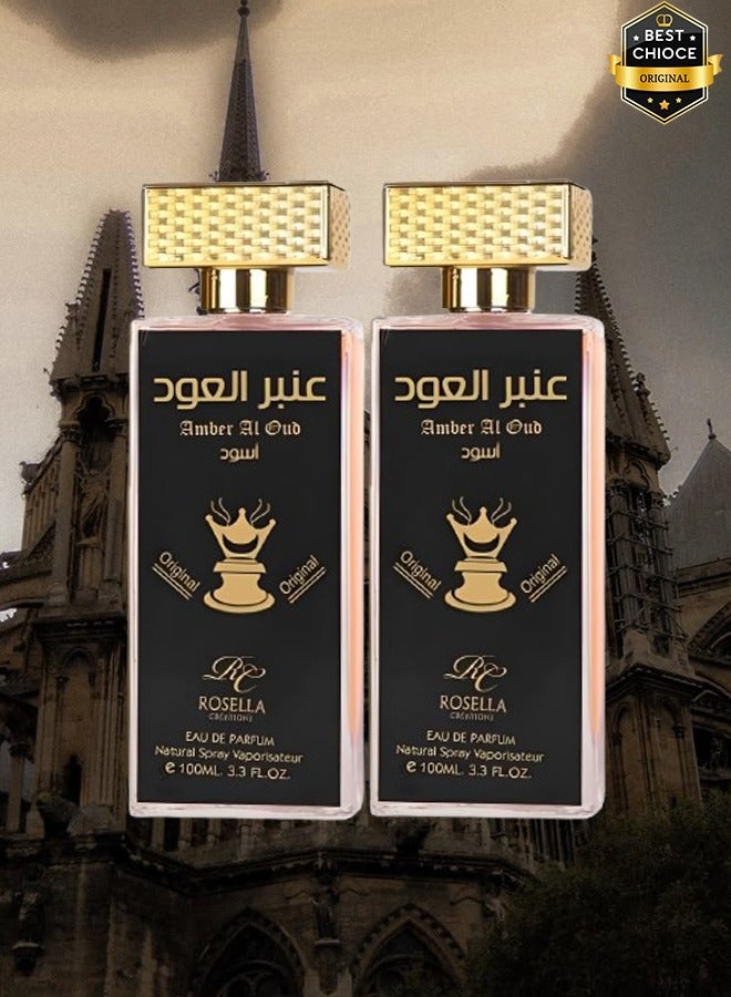 روزيلا 2 قطع عطر عنبر العود بلاك للجنسين 100 مل - Image 1