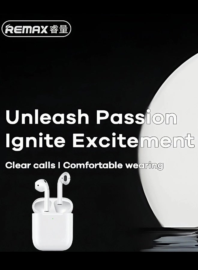 REMAX PD-BT250 True Wireless Earbuds, Stereo Music, Call, Gaming Headset, Bluetooth 5.4, Comfortable Fit, Long Battery Life, Fast Charging, Compact and Portable, With Android/iPhone/iOS Devices, White - Image 3