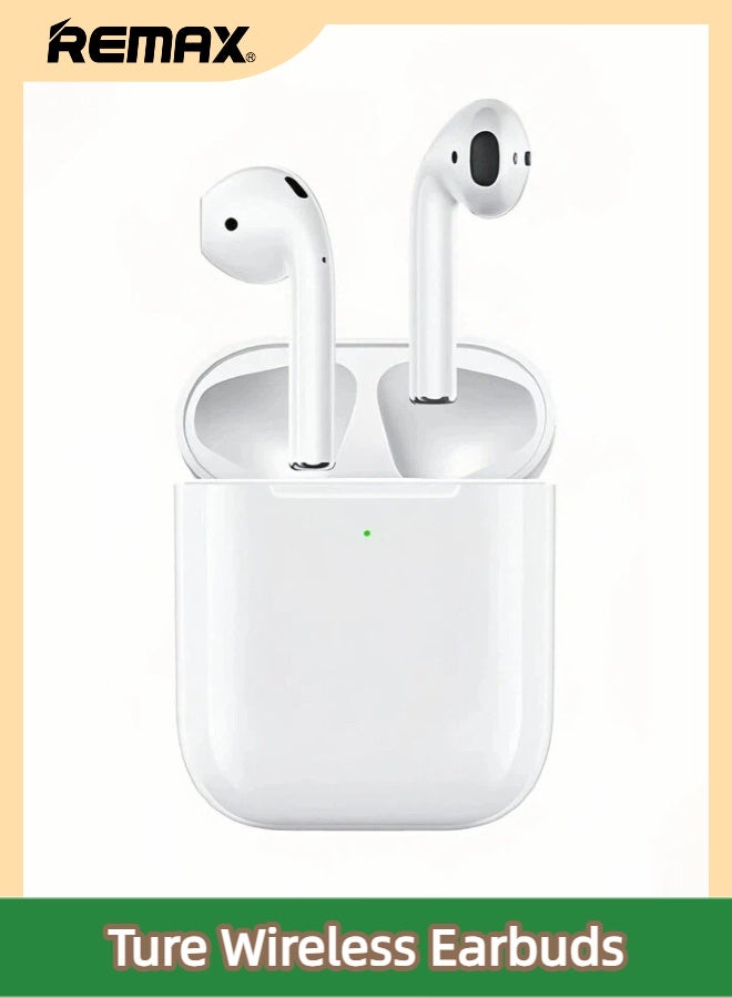 REMAX PD-BT250 True Wireless Earbuds, Stereo Music, Call, Gaming Headset, Bluetooth 5.4, Comfortable Fit, Long Battery Life, Fast Charging, Compact and Portable, With Android/iPhone/iOS Devices, White - Image 1