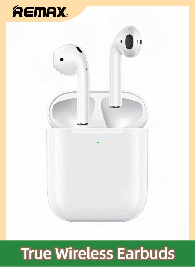 REMAX PD-BT250 True Wireless Earbuds, Stereo Music, Call, Gaming Headset, Bluetooth 5.4, Comfortable Fit, Long Battery Life, Fast Charging, Compact and Portable, With Android/iPhone/iOS Devices, White - Image 1