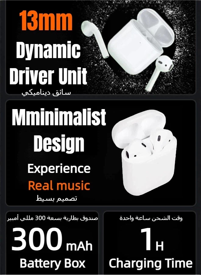 ريماكس سماعات أذن لاسلكية حقيقية PD-BT250، موسيقى ستيريو، مكالمات، سماعة ألعاب، بلوتوث 5.4، تصميم مريح، عمر بطارية طويل، شحن سريع، صغيرة الحجم وسهلة الحمل، متوافقة مع أجهزة أندرويد/آيفون/آي أو إس، لون أبيض - Image 3