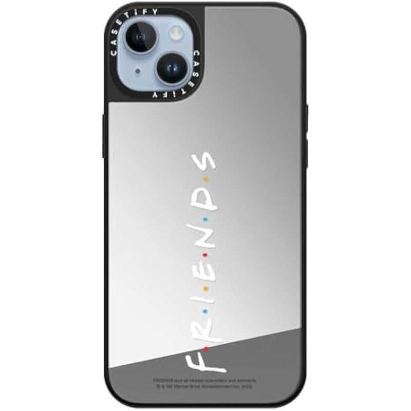 Casetify Mirror iPhone 14 Plus Case 【Friends Co-Lab / 4.9ft Drop Protection/Compatible with Magsafe】 - Friends Logo - Silver on Black - Image 4