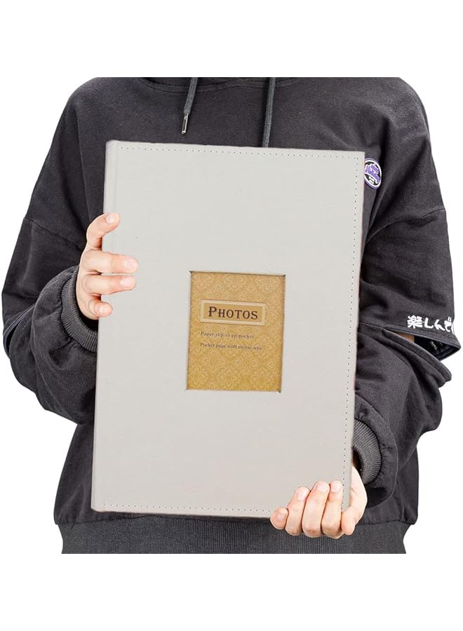 The Bros ألبوم صور كبير جداً 300 جيب، كتاب ذكريات ألبوم قابل للتعبئة بغطاء فانيلا، غطاء فانيلا لحفل زفاف عائلي ذكرى عيد ميلاد طفل عطلة يحمل 300 صورة أفقية ورأسية 4x6 - Image 1