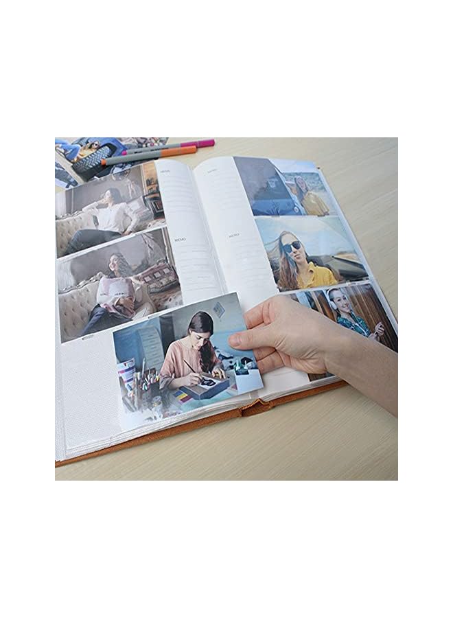 The Bros ألبوم صور كبير جداً 300 جيب، كتاب ذكريات ألبوم قابل للتعبئة بغطاء فانيلا، غطاء فانيلا لحفل زفاف عائلي ذكرى عيد ميلاد طفل عطلة يحمل 300 صورة أفقية ورأسية 4x6 - Image 5