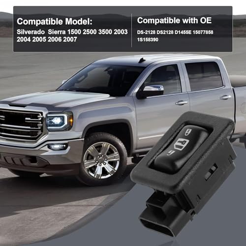 Taesayl DS-2128 Power Door Lock Switch Control Button for Silverado Sierra 1500 2500 3500 2003-2007, Replaces DS2128 D1455E 15077858 1S15839 - Image 5