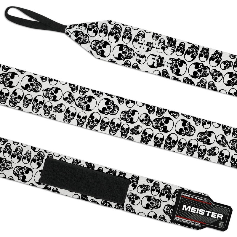 Meister Adult 180" Semi-Elastic Hand Wraps for MMA & Boxing (Pair) - Death Skulls - Image 2