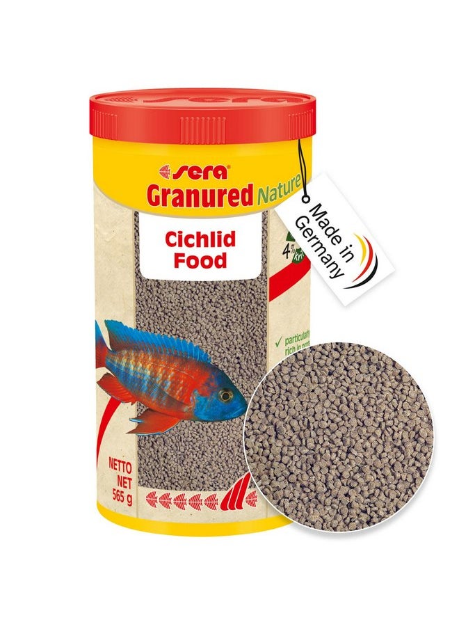 Sera sera Granured Nature 33,8 fl oz | Premium Cichlid Food for Carnivores & Omnivores | High Protein, Omega Fatty Acids | with Krill for Vibrant Colors | Slow-Sinking, No Artificial Additives  - Image 1