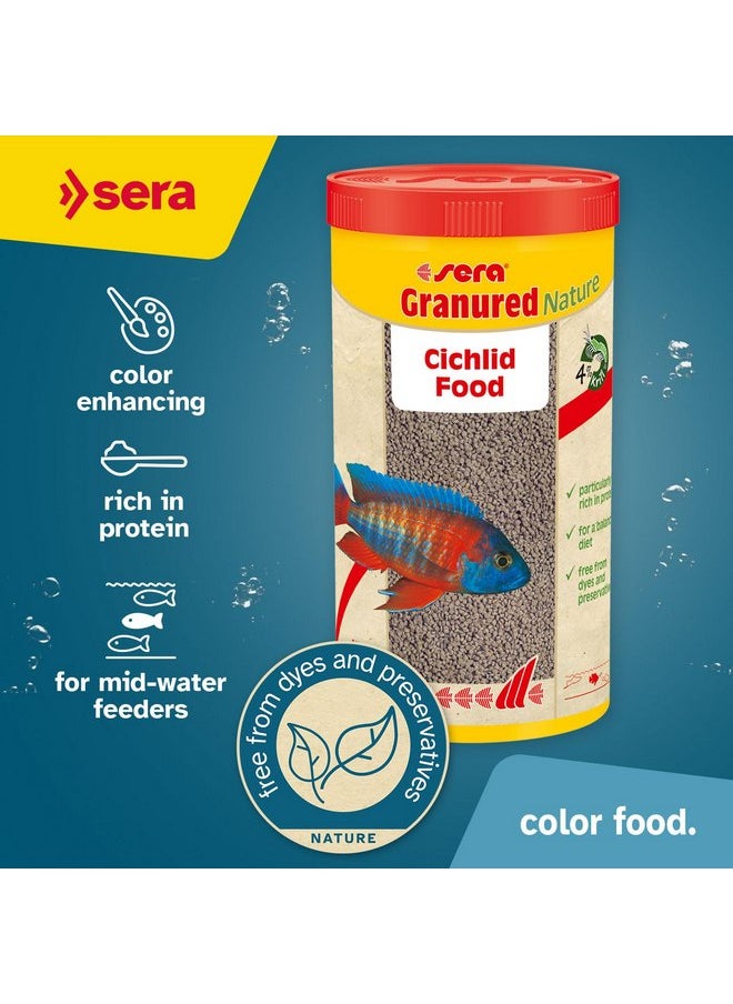 Sera sera Granured Nature 33,8 fl oz | Premium Cichlid Food for Carnivores & Omnivores | High Protein, Omega Fatty Acids | with Krill for Vibrant Colors | Slow-Sinking, No Artificial Additives  - Image 2