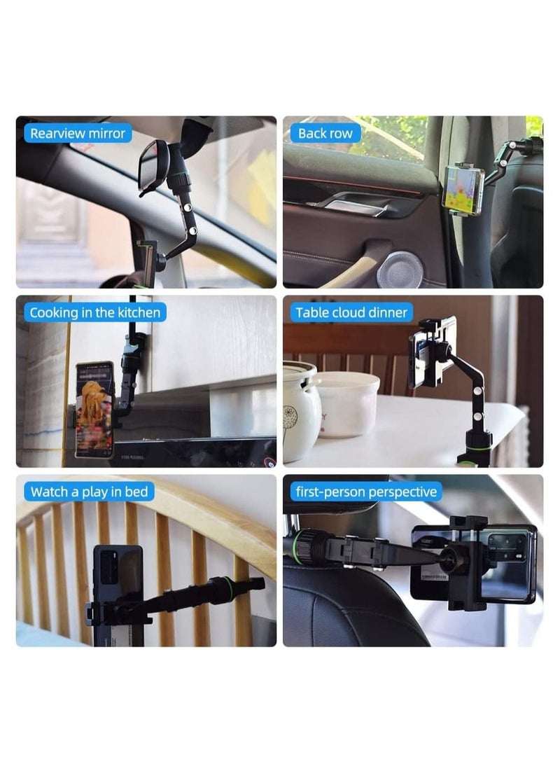 Car Phone Holder Multifunctional 360 Degree Rotatable Auto Rearview Mirror Mount Seat Hanging Clip Bracket Cell Phone Holder - Image 4
