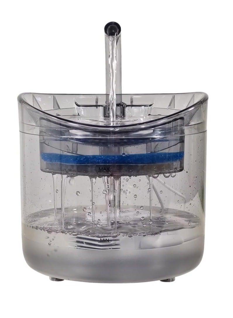 أن ان سي بيتس نافورة مياه أوتوماتيكية للحيوانات الأليفة مع خزان مياه شفاف، مضخة مياه فائقة الهدوء، نظام ترشيح، وتدفقات مياه قابلة للتعديل، موزع مياه بسعة 2 لتر للقطط والكلاب الصغيرة (20 سم) - Image 1