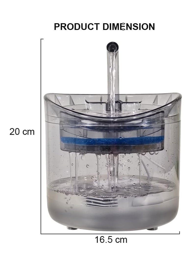 أن ان سي بيتس نافورة مياه أوتوماتيكية للحيوانات الأليفة مع خزان مياه شفاف، مضخة مياه فائقة الهدوء، نظام ترشيح، وتدفقات مياه قابلة للتعديل، موزع مياه بسعة 2 لتر للقطط والكلاب الصغيرة (20 سم) - Image 2