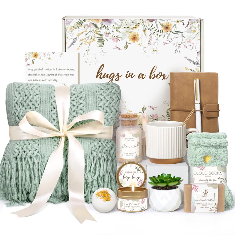 Lepiche Gifts for Women Get Well Soon Self Care Package Box Sending Hug Baskets Thinking of You Gift for Women Her New Mom Best Friend Birthday Sage Green - Image 2