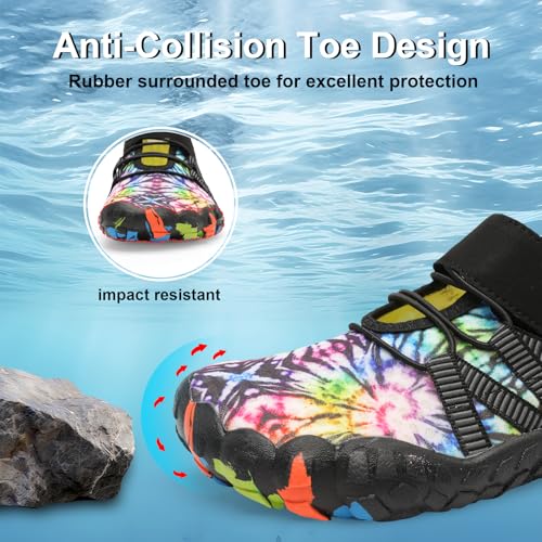 LeIsfIt Water Shoes for Women Barefoot Beach Shoes Quick-Dry Aqua Socks Non-Slip for Pool Diving Boating River Yoga Water Aerobics Multi Size 9 - Image 3