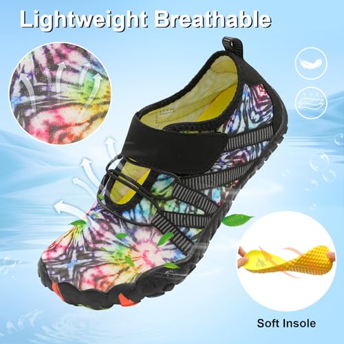 LeIsfIt Water Shoes for Women Barefoot Beach Shoes Quick-Dry Aqua Socks Non-Slip for Pool Diving Boating River Yoga Water Aerobics Multi Size 9 - Image 4