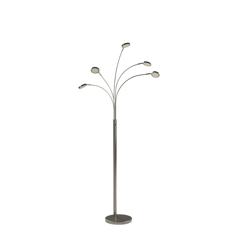Brightech Orion Arc Floor Lamp for Living Room, Tree Floor Lamp with 5 Adjustable Arms, Multi-Head Standing Lamp with Flexible Rotating LEDs for Bedroom, Dorm - Bright Hanging Lighting - Satin Nickel - Image 4