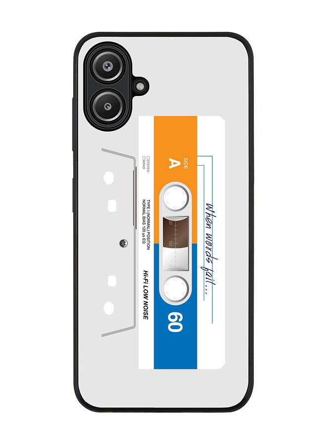 Stylizedd For Samsung Galaxy A06 Case,Slim fit Camera Protection, Shockproof Thin Phone cover - When Words Fail (White Tape) - Image 1
