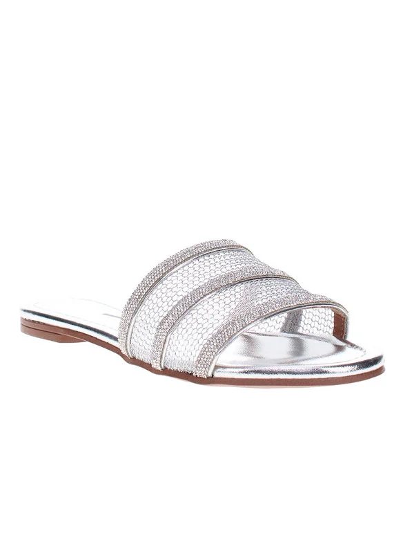 فيزانو Vizzano Ladies Flat Sandals Silver | Made In Brazil