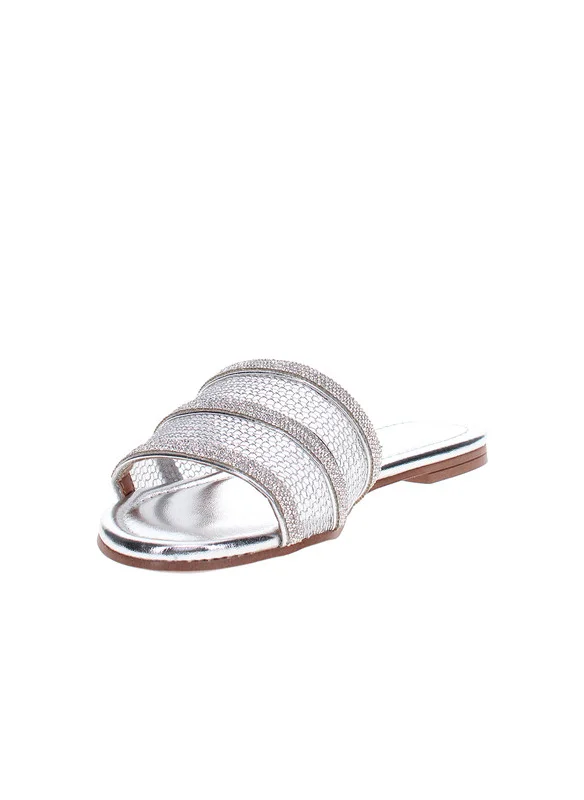 فيزانو Vizzano Ladies Flat Sandals Silver | Made In Brazil