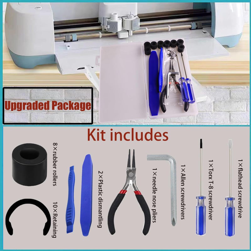 Moalaok 24 Packs Rubber from Moving Retaining Clip Rings Rubber Roller Replacements Sets Compatible with Cricut Maker/Maker 3 Only Roller Resolution for Cricut Maker Complete Repair Tools - Image 4