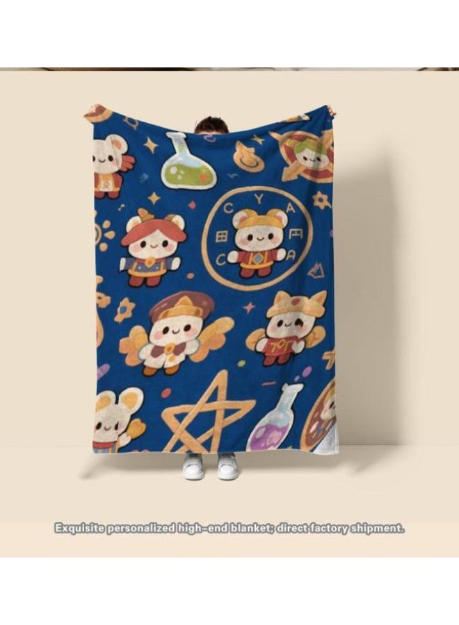 عام بطانية رقيقة من الفانيلا الكرتونية للأطفال والرضع (دافئة ومريحة، ومناسبة للنوم والألعاب) 70 سم * 100 سم - Image 3