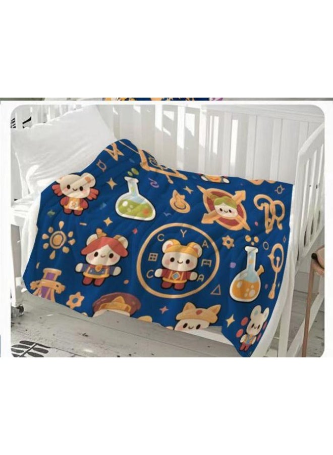 عام بطانية رقيقة من الفانيلا الكرتونية للأطفال والرضع (دافئة ومريحة، ومناسبة للنوم والألعاب) 70 سم * 100 سم - Image 1