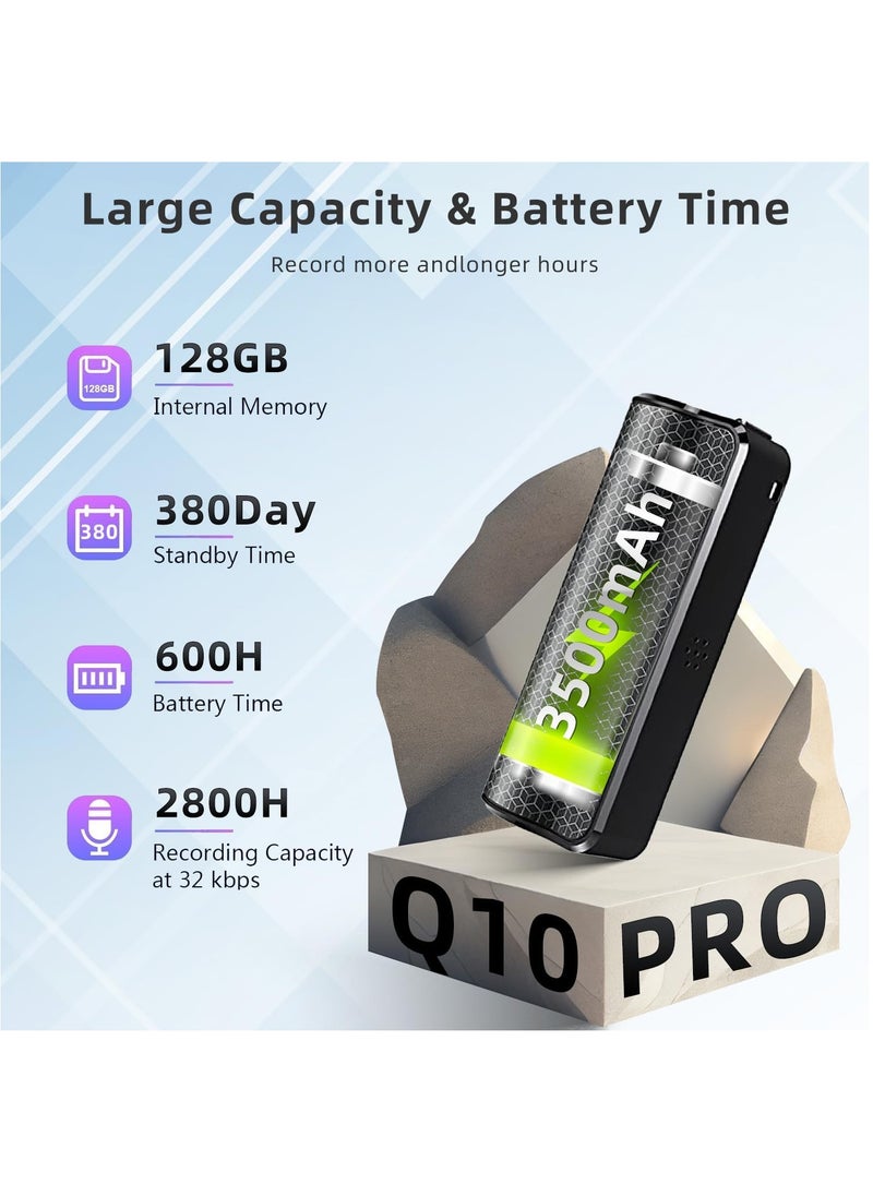 ZESTECH 128GB Digital Voice Recorder - Magnetic Mini Voice Activated Recorder with AI-Triple Noise Reduction, 750H Storage and 600H Battery Time,  Portable Audio Recorder for Meetings/Interviews/Classroom…  - Image 2
