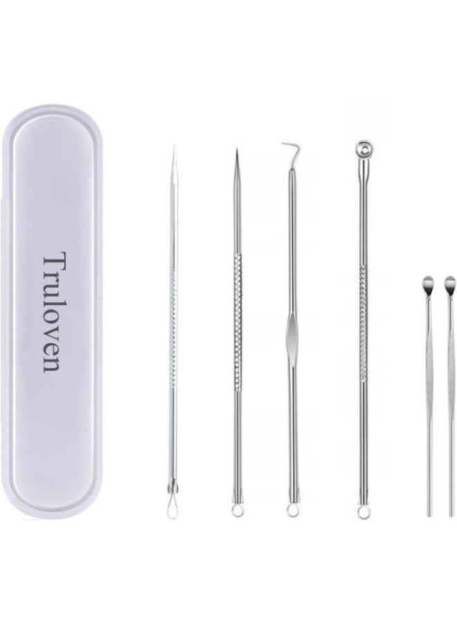 Truloven 6PCS Blackhead Remover Blackhead Extractor Pimple Extractor Pimple Popper Tool Kit Stainless Steel Blackhead Facial Cleaning Tool - Image 2