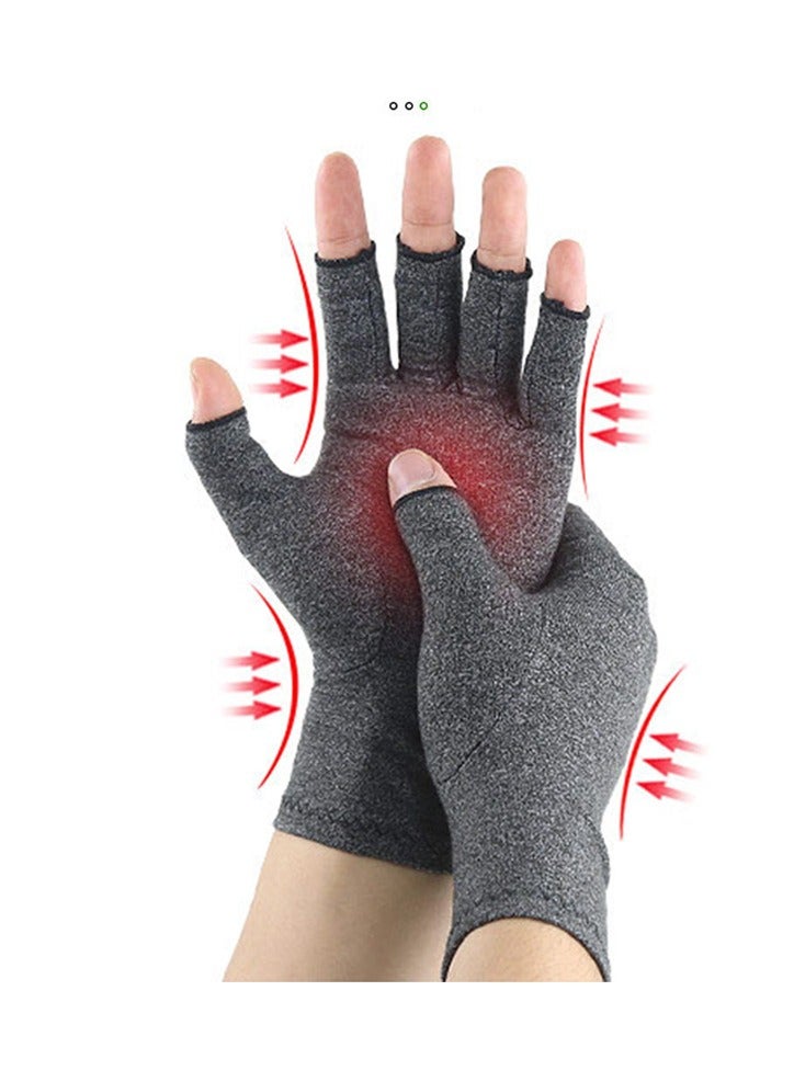 Arthritis Compression Gloves for Women & Men for Arthritis Hand Pain Relief, Half-Finger Cycling Gloves Compression Gloves(XL) - Image 4