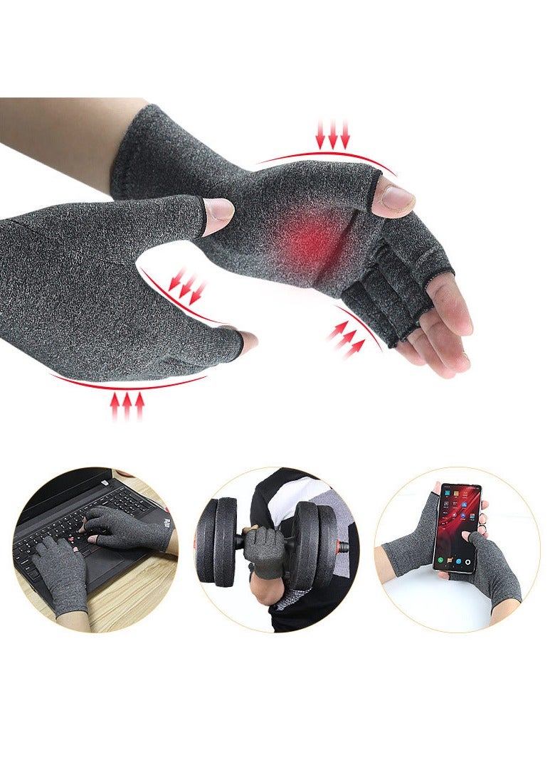 Arthritis Compression Gloves for Women & Men for Arthritis Hand Pain Relief, Half-Finger Cycling Gloves Compression Gloves(XL) - Image 5