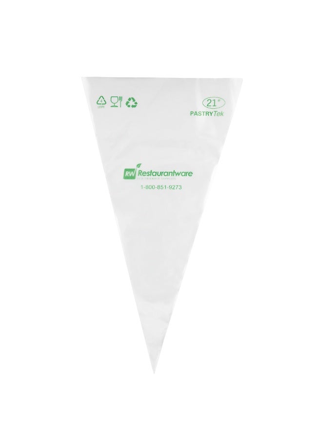 Restaurantware Pastry Tek 21 Inch Piping Bags, 100 For Icing Pastry Bags - Disposable, Food Grade, Clear Plastic Decorating Bags, Non Slip, For Frosting Cupcakes, Cakes, And Pies  - Image 1