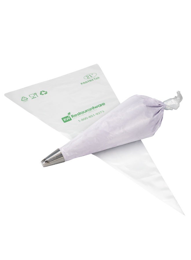 Restaurantware Pastry Tek 21 Inch Piping Bags, 100 For Icing Pastry Bags - Disposable, Food Grade, Clear Plastic Decorating Bags, Non Slip, For Frosting Cupcakes, Cakes, And Pies  - Image 2