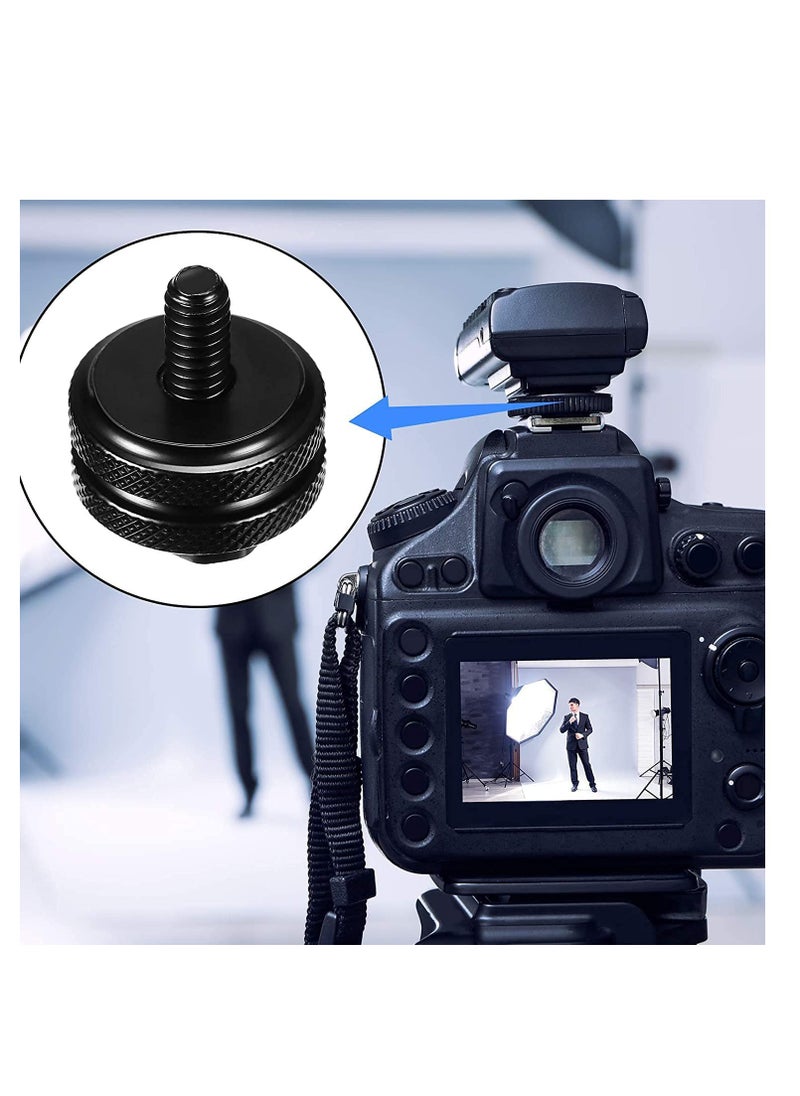 SYOSI - 8 Pieces 1/4 Inch Hot Shoe Mount Adapter Camera Tripod Screw and Cold Flash Stand for DSLR Rig - Image 1