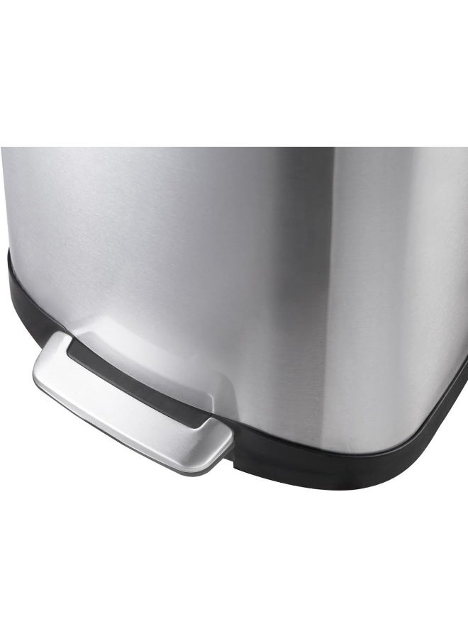 EKO سلة مهملات مستطيلة من الفولاذ المقاوم للصدأ إيكو ديلا مع غطاء يغلق برفق، سعة 12 لتر - Image 4
