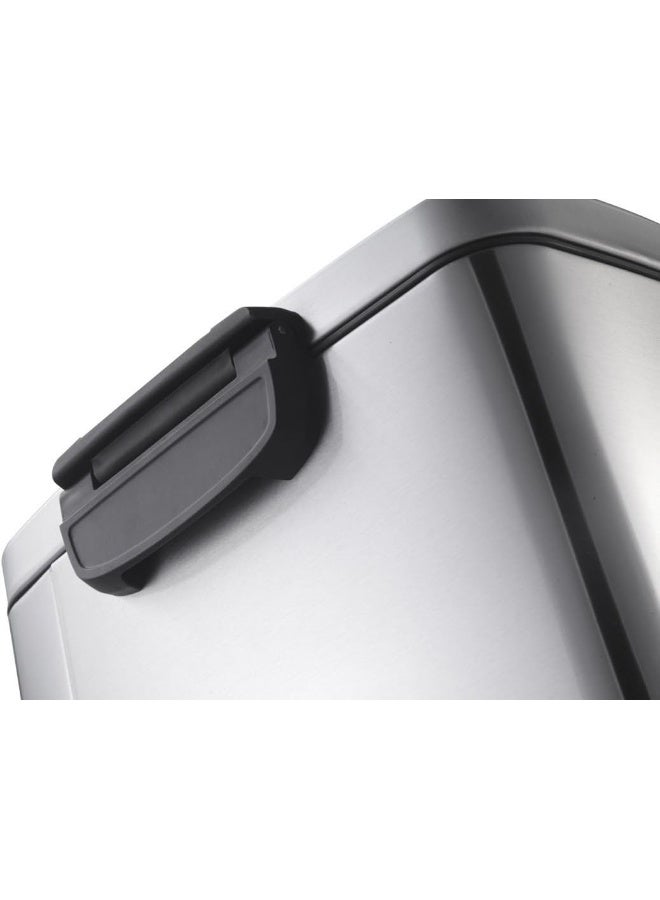 EKO سلة مهملات مستطيلة من الفولاذ المقاوم للصدأ إيكو ديلا مع غطاء يغلق برفق، سعة 12 لتر - Image 2