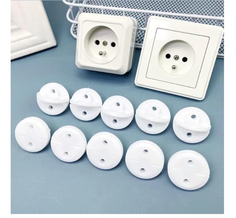 V2H Transparent Plastic Baby Proofing Outlet Covers, European Wall Round Hole Socket Plug Cover Baby Safety Protector Electric Socket Plug Guards Switch Board Cover (Set of 1) - Image 4