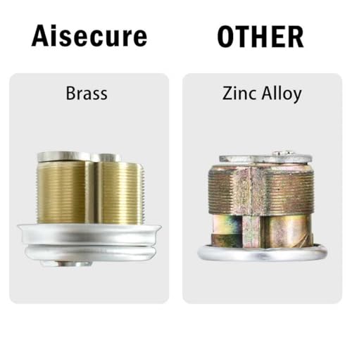 AIsecure Brass Mortise Cylinder Lock，Commercial storefront Door Lock Mortise cylinders Compatible with Adams Rite, Kawneer, and Vistawall deadbolts. Comes in, 4-Pack ，Silver，with Matching Keys. - Image 5