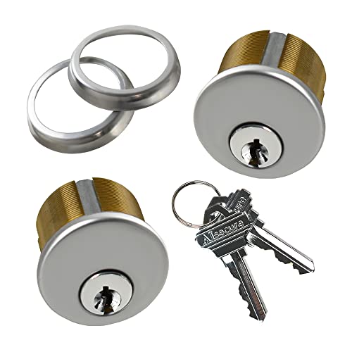 AIsecure Brass Mortise Cylinder Lock，Commercial storefront Door Lock Mortise cylinders Compatible with Adams Rite, Kawneer, and Vistawall deadbolts. Comes in, 4-Pack ，Silver，with Matching Keys. - Image 2