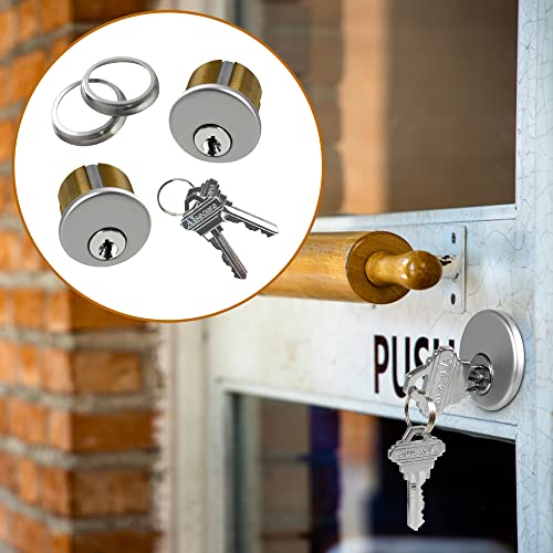 AIsecure Brass Mortise Cylinder Lock，Commercial storefront Door Lock Mortise cylinders Compatible with Adams Rite, Kawneer, and Vistawall deadbolts. Comes in, 4-Pack ，Silver，with Matching Keys. - Image 4