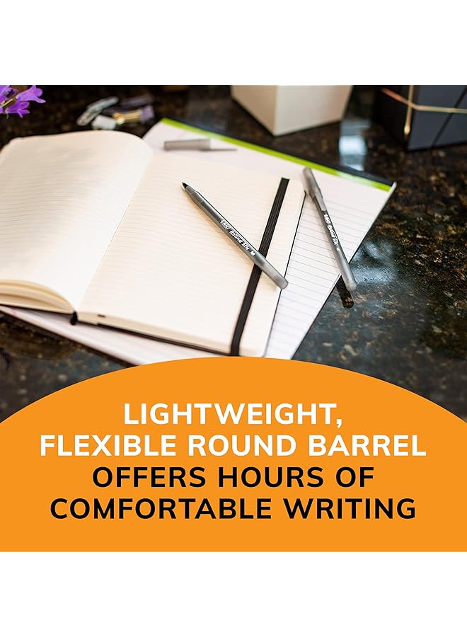 بيك قلم حبر جاف دائري، عبوة من 10 قطع، أسود - Image 5