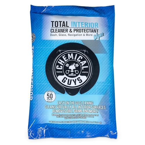Chemical Guys Total Interior Cleaner & Protectant Wipes (60 Ct) - Fast & Easy Use During a Car Wash & Auto Detail on Leather, Rubber, Vinyl, Plastic & More for Cars, Trucks, SUVs & RVs - Image 1