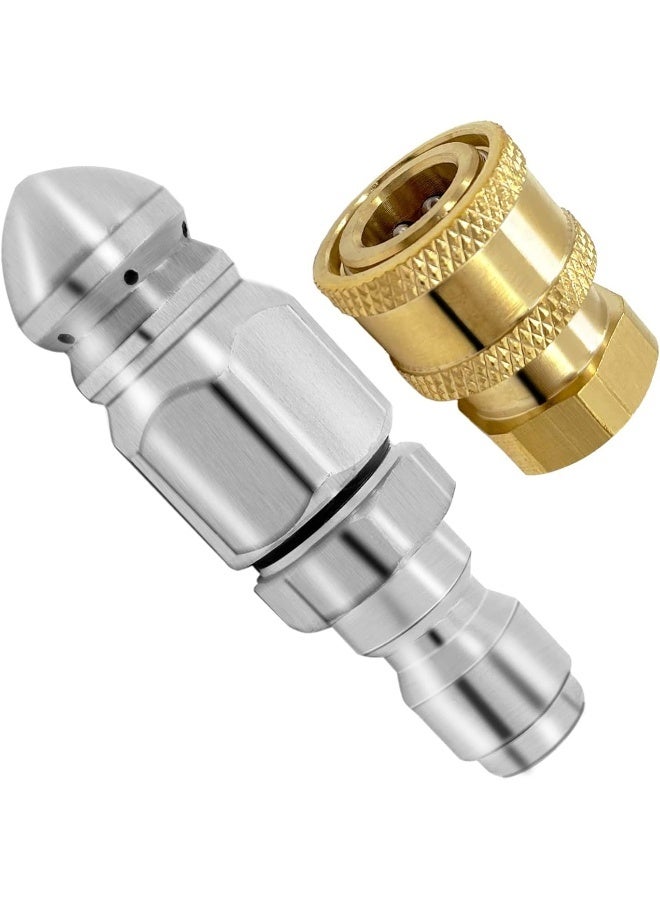 IOUALEY Sewer Jetter Nozzle, Pressure Washer Jetter Nozzle For Pressure Washer Quick Connector  - Image 1