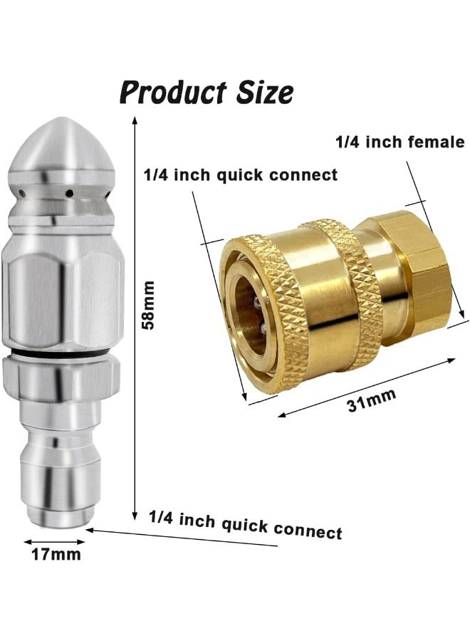 IOUALEY Sewer Jetter Nozzle, Pressure Washer Jetter Nozzle For Pressure Washer Quick Connector  - Image 2