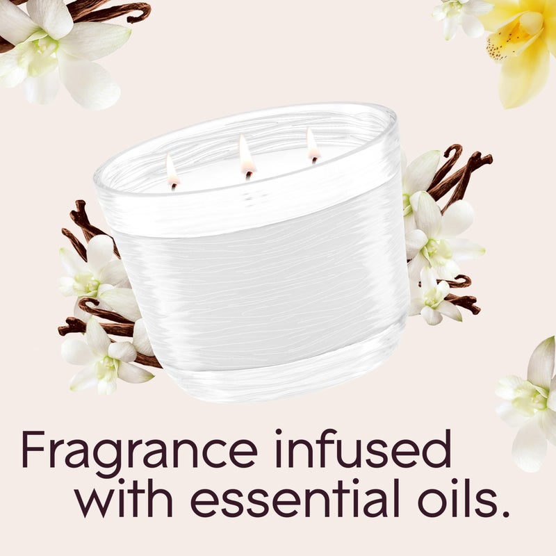Glade Sheer Vanilla Embrace, Fragrance Candle Infused with Essential Oils, Air Freshener Candle, 3-Wick Candle, 6.8 Oz, 3 Count - Image 3