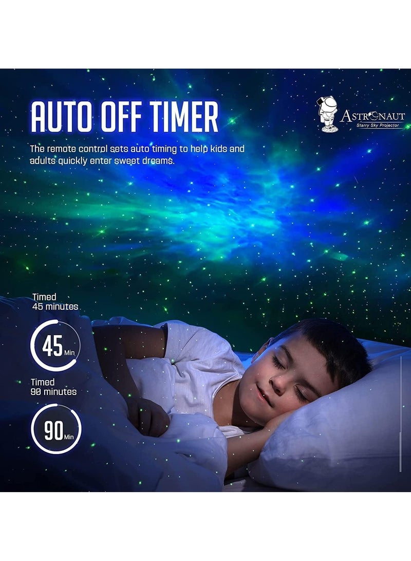 INFLUX Astronaut Light Projector for Kids - Galaxy Nebula Projector with LED Ceiling Light for Bedroom, Starry Nebula Ceiling LED Lamp with Timer and Remote- Perfect Night Light and Gift for Kids