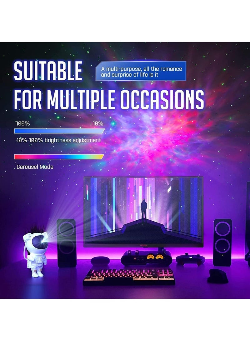 INFLUX Astronaut Light Projector for Kids - Galaxy Nebula Projector with LED Ceiling Light for Bedroom, Starry Nebula Ceiling LED Lamp with Timer and Remote- Perfect Night Light and Gift for Kids
