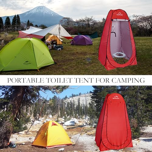 Your Choice Pop Up Privacy Tent, 3.9x3.9x6.2FT Portable Shower Tent for Camping, Waterproof Outdoor Changing Room with Carry Bag for Beach Hiking RV Fishing - Red - Image 5